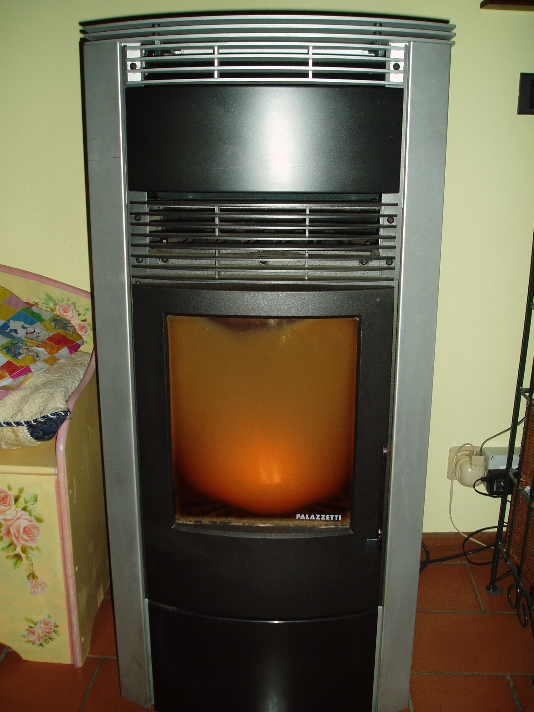 Residential wood pellet stove for home heating